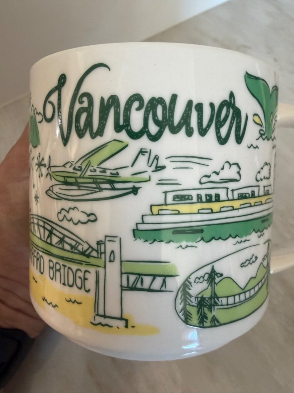 Starbucks Vancouver Been There Series Collectible Coffee Mug 14oz Ceramic Green